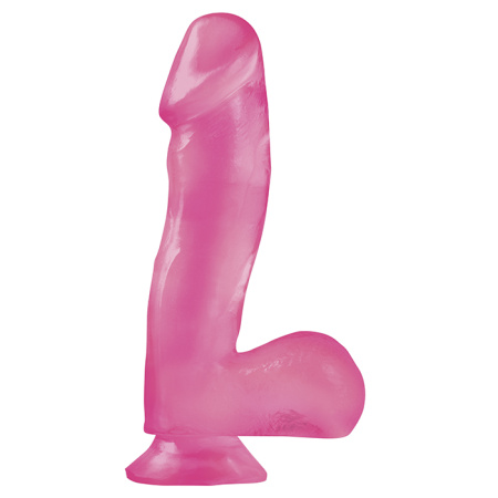 Фаллоимитатор BASIX  6,5" DONG W SUCTION PINK, 14x3,5 см