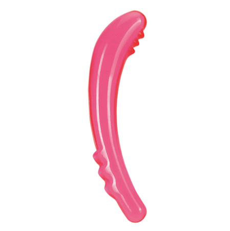 Универсальный двусторонний стимулятор DOUBLE ENDED DONGS - CLEAR PINK, 19x3 см