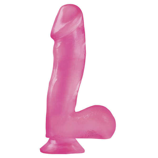 Фаллоимитатор BASIX  6,5" DONG W SUCTION PINK, 14x3,5 см